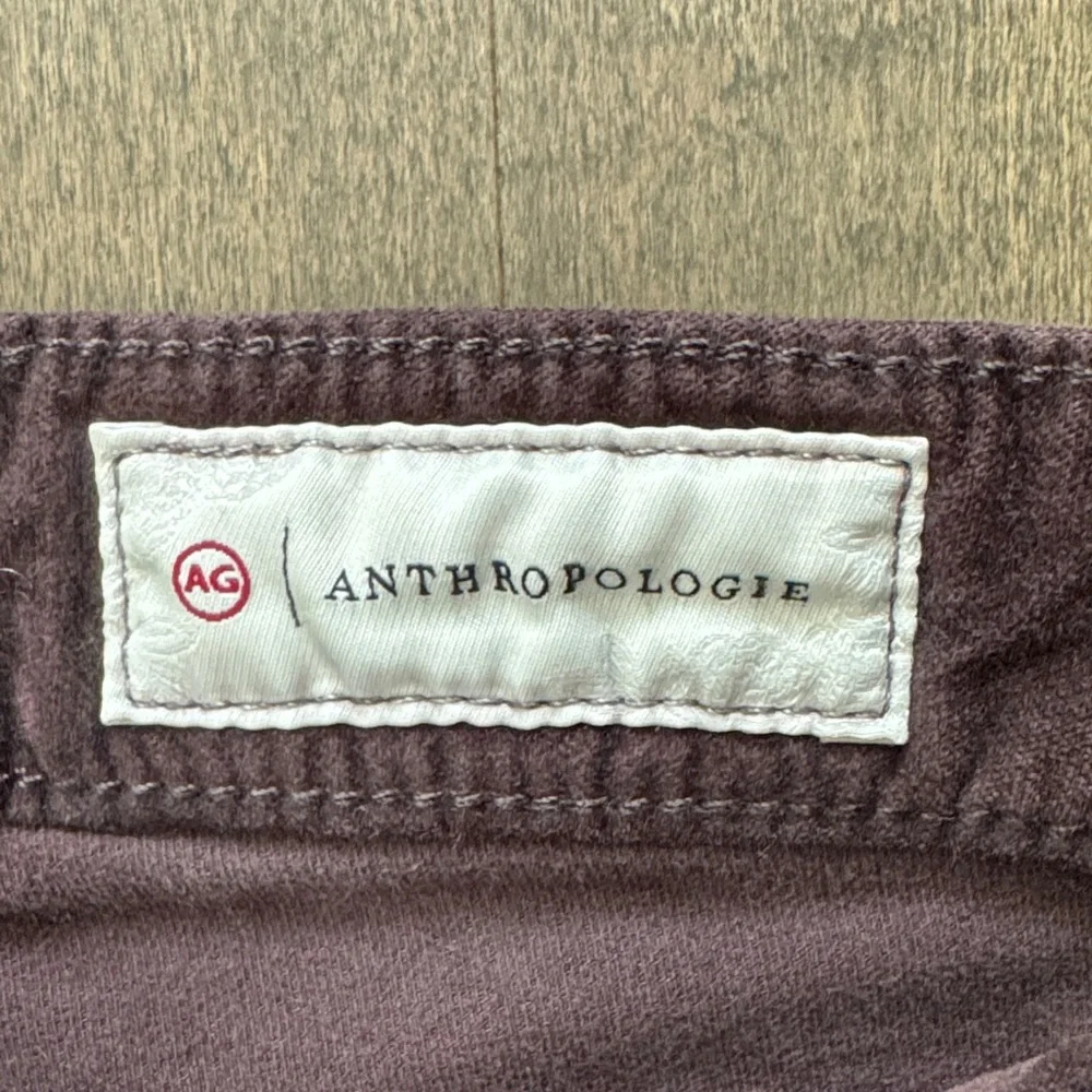 AG Anthropologie High Rise Stevie Ankle Corduroy Pants Plum 25R